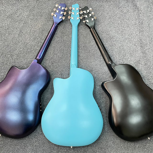 Guitarra Smiger de fibra de carbono para tendencia de moda, guitarra acústica eléctrica de tacto suave y sólida