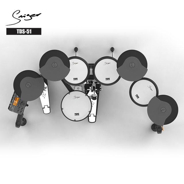 Venta al por mayor Instrumento musical de percusión 5 almohadillas Batería electrónica de tambor de mesa portátil