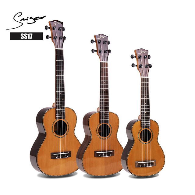 SS17-24 Ukelele de alta calidad de madera de cedro Uke al por mayor