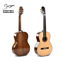 Guitarra clásica premium de nogal y abeto macizo, tamaño completo 39'