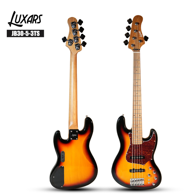 Venta al por mayor JB30-5 Actualización de 5 cuerdas Jazz Bass: mástil de arce tostado, pastilla activa/pasiva SS, compatible con OEM/ODM