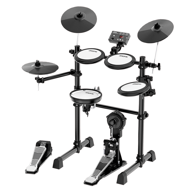 Juego de batería eléctrica, instrumento de percusión de batería profesional, 5 piezas