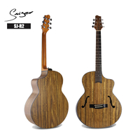 Guitarra acústica hecha a mano con tapa de nogal de alta calidad con forma de cuerpo JF de 40,5 pulgadas