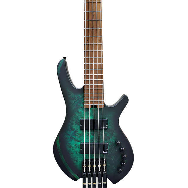 S-B60-H Bajo de 5 cuerdas con escala de 33'/35' de longitud | Cuerpo de Burlwood 19,5 mm Grosor del mástil 74 mm Ancho del traste 24 Acabado mate