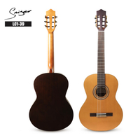 Guitarra clásica Smiger de 39 pulgadas con tapa sólida y tapa de cedro macizo de primera calidad para un tono nítido y excelente resonancia (LC1-39)