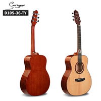 D10S-36 MINI Guitarra acústica con tapa sólida para principiantes con incrustaciones de trastes