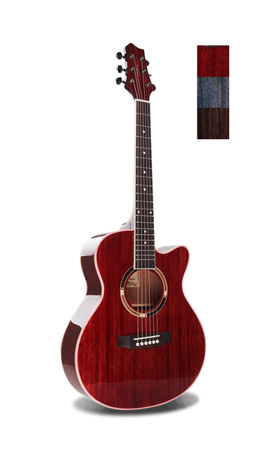 M-F05 Mini guitarra acústica con tapa de madera maciza de 36 pulgadas