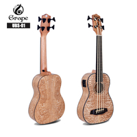 UBS-01 Ukelele bajo eléctrico acústico Hermosa madera de sauce