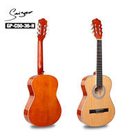 Guitarra clásica colorida de madera de abeto 3/4 para viajes