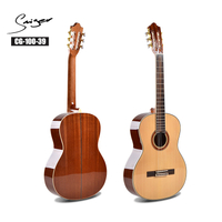 CG-100 Guitarra clásica de tamaño completo, sapeli africano intermedio, brillante 