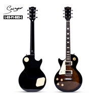 'Guitarra eléctrica LP de actualización al por mayor B2B (L-G9-P1-BKS-L): chapa de arce flameado, pastillas HH, compatible con OEM/ODM'