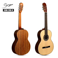 Smiger CGM-20D 39 'Guitarra clásica ｜ Nuez y lados ｜ Top de abeto laminado ｜ acabado natural mate con sintonizadores de oro ｜ Dreadnought estándar