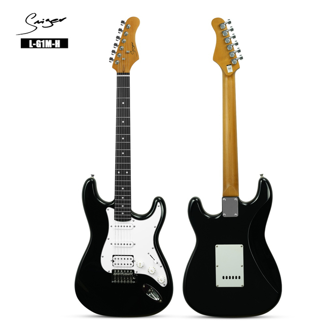 L-G1M-H ST Guitarra eléctrica ｜ Pickups HSS para roca/metal ｜ Cuello de arce asado + Sycamore Body ｜ 22 trastes de acero inoxidable ｜ Puente Tremolo ｜ 5 colores de alto brillo (6 guitarras/cartón-Listo al por mayor)