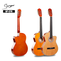 B2B Wholesale GP-C70 Guitarra clásica de cuerpo delgado - Tamaño 4/4 de 39 pulgadas (8,1 cm de grosor), tapa de abeto, fondo y costado de tilo, mástil de caoba, B2B OEM / ODM disponible