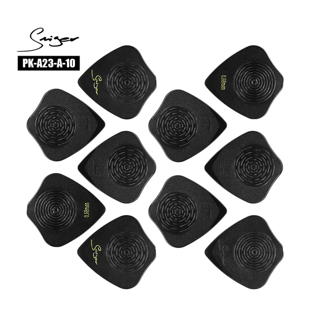 Púas de guitarra PEI resistentes al desgaste de primera calidad a granel | Espiral de doble cara antideslizante | Espesores mixtos de 0,68-2,0 mm | 10 unidades empaquetadas individualmente.