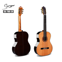 Guitarra acústica de nailon, guitarra de palisandro con tapa de abeto macizo de 39 pulgadas