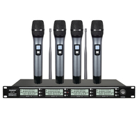Sistema de micrófono inalámbrico UHF profesional de 4 canales a la venta