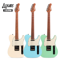 S-G17-Pro TL Guitarra eléctrica actualizada ｜ Pickups de SS Alnico V con voz vintage ｜ Cuello de satén asado y trasero ｜ 22 trastes redondeados ｜ Puente duro ｜ 3 colores retro (DB/VW/SG) ｜ 6 Guitarras/Cartón (Reim