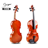 Kit de violín para principiantes listos para el comercio minorista | Top de arce y abeto de arce con flamado | Caso+rosina+arco incluido | Descuentos masivos