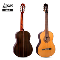 39 'Guitarra clásica profesional (no cautela) | Top de pino rojo sólido + espalda/costado de palisandro | Nuez de huesos/Saddle & Rosewood Diftonboard | Acabado de alto brillo con cuerdas de Savarez