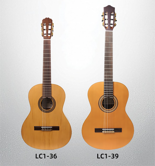 LC1-36 36 '3/4 Guitarra clásica de tamaño (estudiante) ｜ Top de cedro sólido + African Sapele Back/lados ｜ Piel de caoba y rosa de rosa diapasón ｜ Nuez de hueso/silla de silla de satén acabado