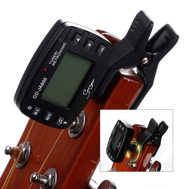 SMIGER GD-JA600 Afinador de bajo y ukelele eléctrico con clip multifuncional y metrónomo