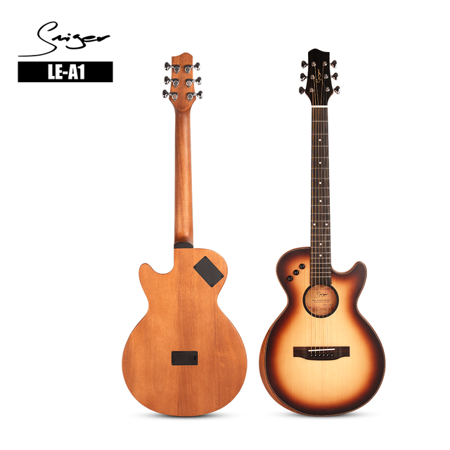 Venta al por mayor guitarra acústica de cuerpo fino con tapa sólida de abeto de 40 pulgadas LE-A1