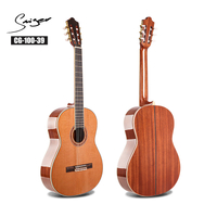 CG-100-39 Guitarra clásica de tamaño completo brillante de sapele africano intermedio