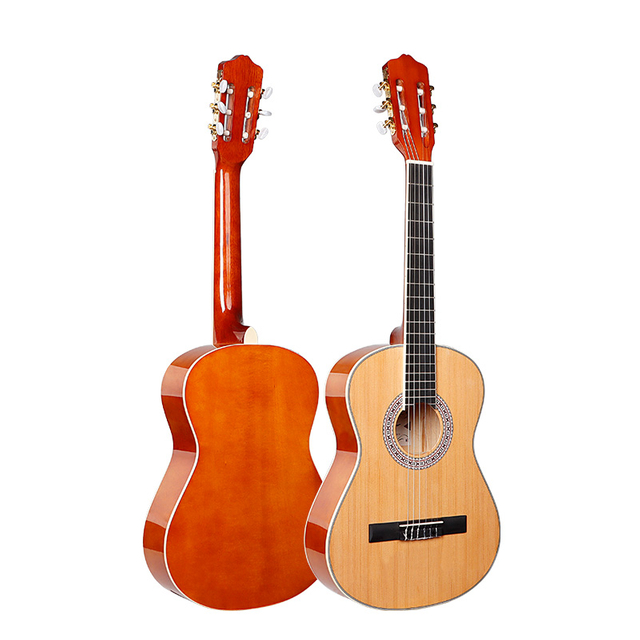 Guitarra clásica colorida de madera de abeto 3/4 para viajes