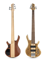 S-B60 CELLO-TRAVEDO 5 Cordos ｜ Okoume-Maple Body con chapa de arce Burl ｜ Alnico 5 HH Pickups activos ｜ Ibanez BTB846 Electrónica ｜ 24 trastes (bajo Pro activo)