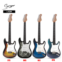 L-g2m nueva guitarra eléctrica ｜ cuerpo artístico sycamore ｜ trastes de acero inoxidable ｜ sss pastillas ｜ acabado de alto brillo ｜ 6 guitarras/cartón (impacto visual listo para la etapa)
