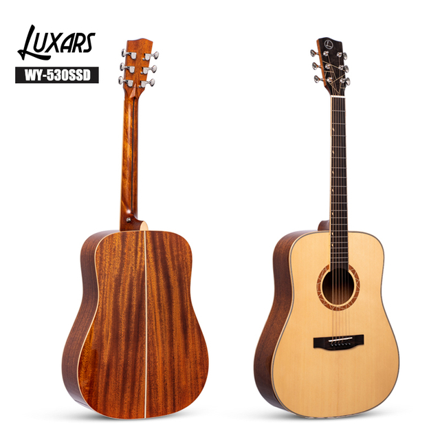 Guitarra acústica sólida de alta gama de 41 pulgadas, caoba con mástil de tira de palisandro